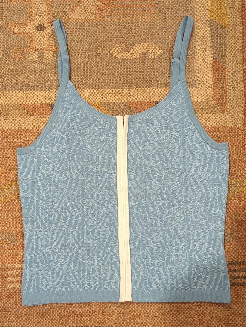 L'Agence Jacquard Blue Tank Top